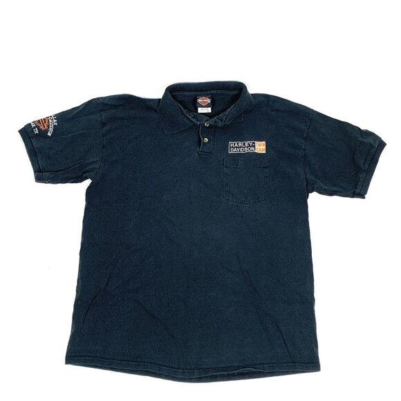 Vintage Harley Davidson Twin Cam Embroidered Black Polo Shirt Men’s XL, Dallas - Picture 1 of 6